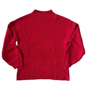 NWT Red Cable Knit Women's Sweater